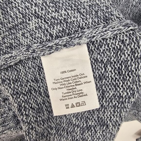 Eddie Bauer Mens L Sweater Navy Cotton Knit Crewneck Pullover Classic Heritage - Picture 7 of 7